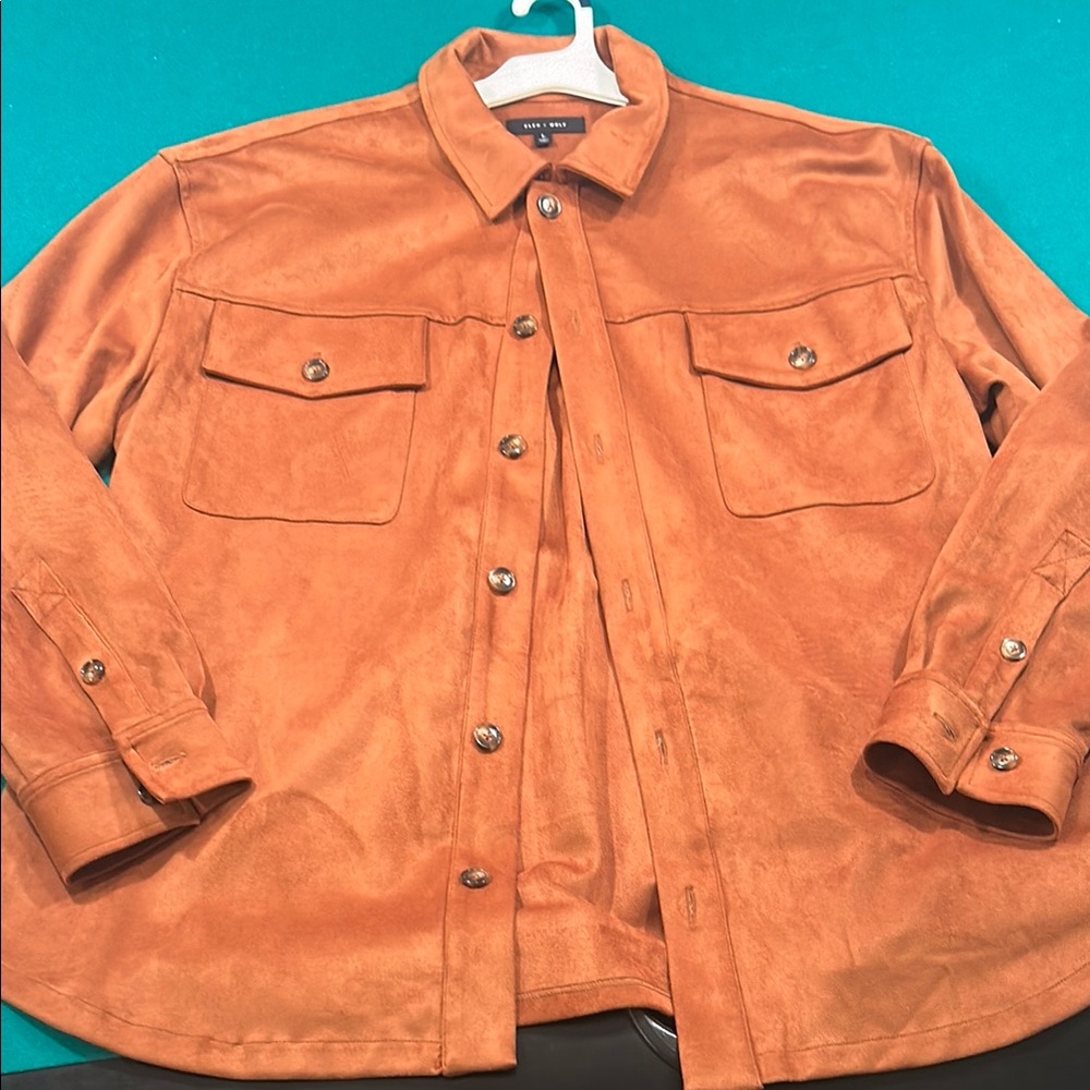 Cleo + Wolf faux Suede Button-Up Jacket
